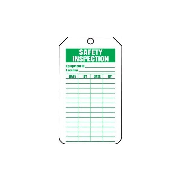 Accuform Mini Safety Tags, SAFETY INSPECTION, 4.25in x 2.125in, RP-Plastic, 25PK TRM106PTP - main
